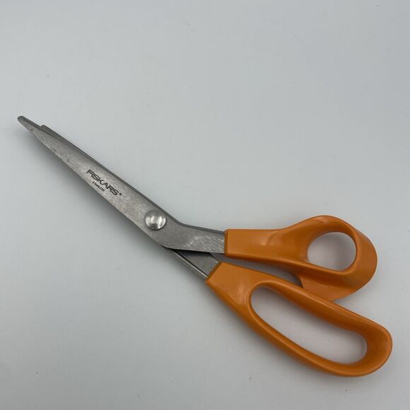 Fiskars Pinking Shears Scissors Orange Handle Zig Zag Cut Crafts Fabrics USA - Picture 4 of 6